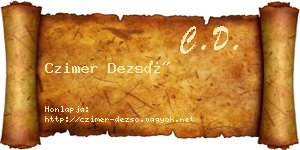 Czimer Dezső névjegykártya