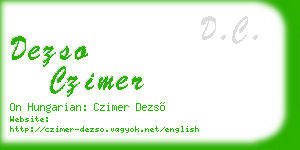dezso czimer business card